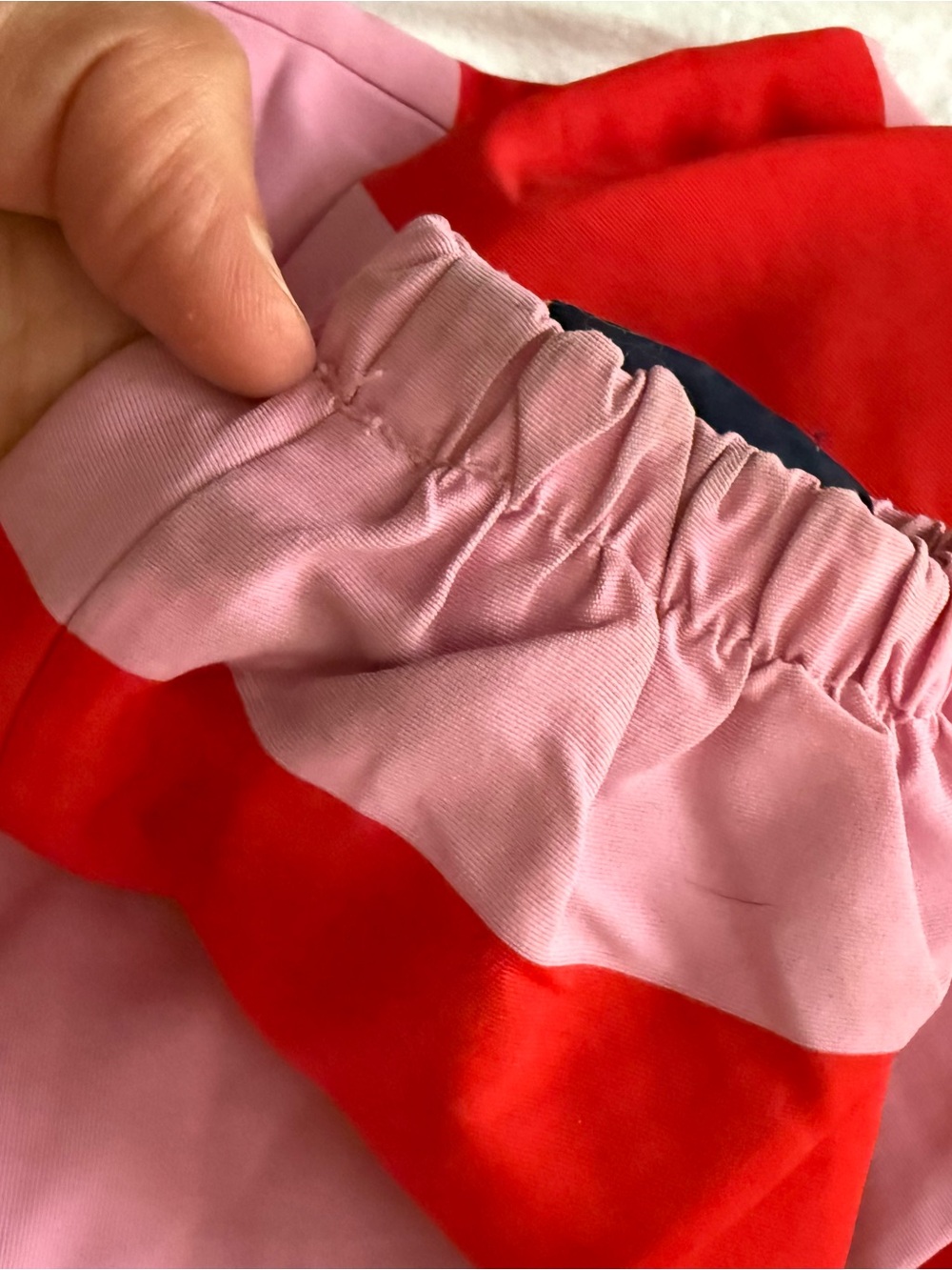 Hanna Andersson Pink and Red Striped Top Raincoat VGUC - Picture 3 of 6
